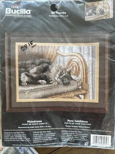 Bucilla All Thumbs Counted Cross Stitch Kit Tabby Cat Sue Ellen Ross - Picture 1 of 5