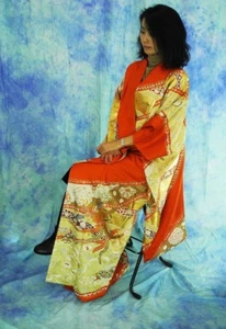 【10】Japan KIMONO Made in Japan SEIDE FURISODE 66,9inch Langarm Kimono 170cm - Bild 1 von 9