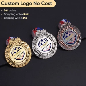 Medallas con logotipo personalizadas gratis 65 mm dorado plata bronce metal medalla recuerdo - Imagen 1 de 27