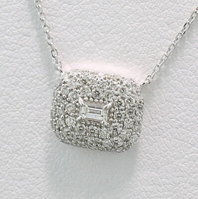 Collar De Diamante Brillante 0,50 Ct De Oro Blanco 750 Valor 3.600 € Nuevo - Imagen 1 de 4