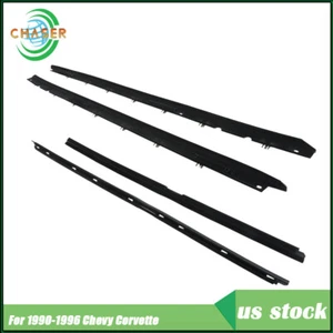 4pcs Window Sweep Weatherstrip Felt Seal Kit Rubber For 1990-1996 Chevy Corvette - Picture 1 of 13