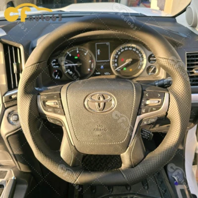 Volante de cuero completo apto para Toyota Landcruiser LC200 Prado 2014+ corona 2016+ Foto 1 de 4