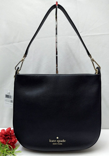 Kate Spade Lexy borsa a tracolla nera in pelle ciottolata con cerniera con chiusura Nuova con etichette $399