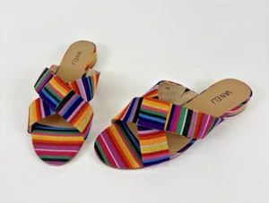 Vaneli Brook Multi Bright Women's Canvas Sandals Size 8.5 Wide New - Picture 1 of 7