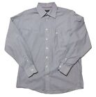 Eton Mens L Long Sleeve Button Up Blue Striped Shirt 17 43