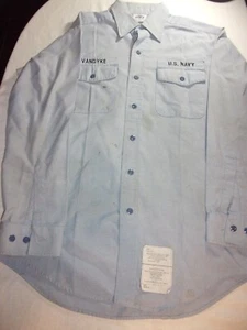 DSCP USN US NAVY MAN'S UTILITY WORK SHIRT DEFECT SIZE M-34S/L SV 08 - Picture 1 of 12