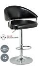 2 X Kitchen Stool Leather Bar Stools Swivel Chairs Gas Lift Black(h-308a) 