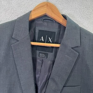 Armani Exchange Blazer Jacket Mens 38R Gray Single Breasted Notch Lapel Slim Fit - Picture 1 of 11