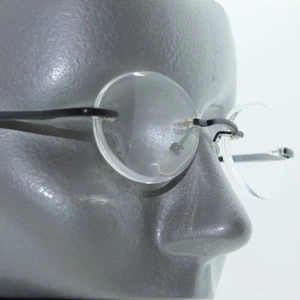 Frameless Invisible Lens Petite Frame Black Reading Glasses +1.75 Spring Hinge - Picture 1 of 4