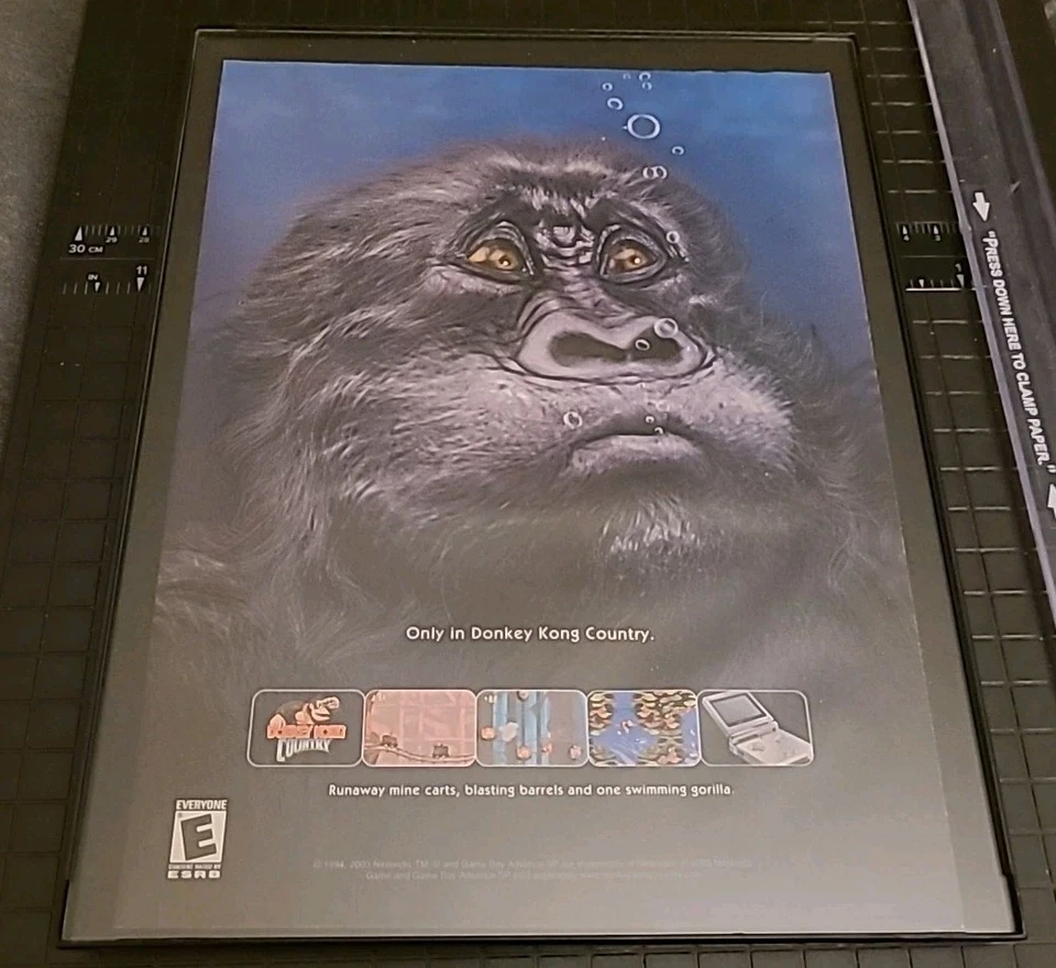 Donkey Kong Country Game Boy Advance SP винтажная печатная реклама в рамке 2003 8,5 X 11  - Изображение 1 из 1