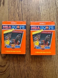 1990 NBA Hoops Series 1 Collect A Books Box 3 Basketball Magic Johnson Set of 2 - Picture 1 of 6