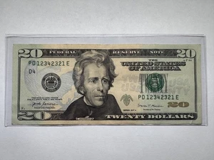 4 Digit Ladder 1234 Leading Fancy Serial Number 1 Dollar Bill PD12342321 - Picture 1 of 3