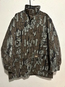 Vintage Duxbak Treebark Camo Jacket Mens XL Quilted Parka Hunting Made in USA - Picture 1 of 7