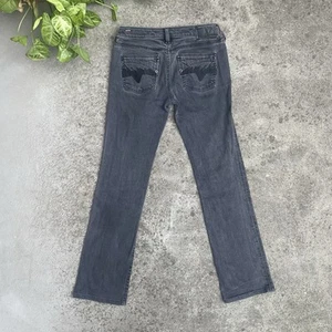 RARE Vintage DIESEL Black Denim Low Rise Flared Jeans Y2K Grunge Goth Indie 26” - Picture 1 of 12