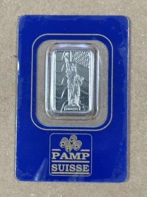 Barra de paladio PAMP Suisse Estatua de la Libertad 5 gramos 999,5 ensayo fino sellado Foto 1 de 4
