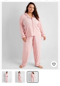 State of Day Women's 2-Pc. Notched-Collar Pajamas Set Pink Size Xxl - Picture 1 of 7