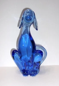 Viking Mold Epic Line Kimberlight Blue Glass Sitting Dog Figurine Mosser USA - Picture 1 of 4