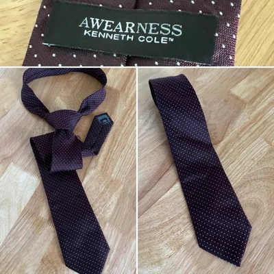 Платье Kenneth Cole Awearness мужское галстук темно-бордовое в горошек рабочая одежда - Изображение 1 из 4