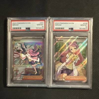 PSA 10 Pokemon Miriam 251/198 & 238/198 Scarlet & Violet Base SEQUENTIAL SET - Image 1 of 2