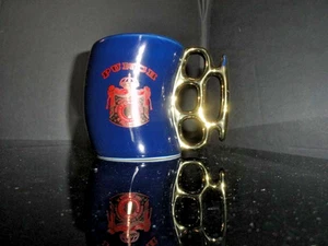 Punch Ceramic Coffee Mug with Gold Painted Finger Grip Handle NIB - Picture 1 of 8