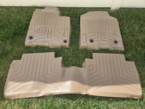 WeatherTech FloorLiner SET Tan for 2012-18 Acura RDX 1st & 2nd Row Great Cond. - Picture 1 of 9
