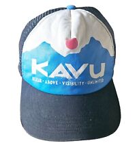 KAVU Vintage Trucker Mesh Hat Cap Black Mountain Sun Logo  SnapBack  Adjustable