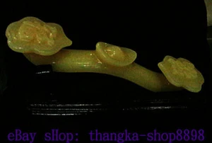 Estatua rara de Fengshui Yuanbao Ru Yi RuYi RuYi tallada en jade amarillo natural de 10,6" de China - Imagen 1 de 12
