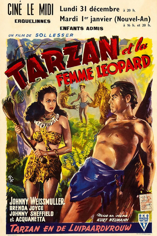 Tarzan And The Leopard Woman 1946 Belgian Movie Poster - image 1 of 1