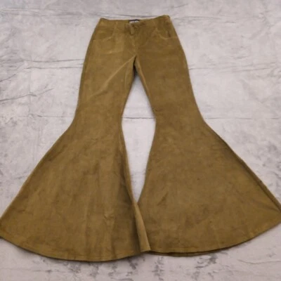 Current Mood Bell Bottom Pants Womens Small Green Corduroy 26x33 Mid Rise - Image 1 of 4