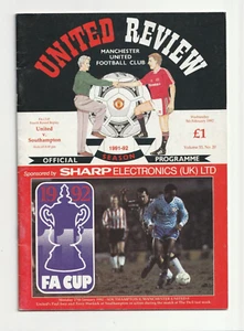 Manchester United v Southampton 1991/92 FA Cup 4th Round Replay - Picture 1 of 1