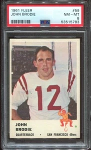 1961 Fleer #59 John Brodie RC PSA 8 San Francisco 49ers Stanford U. College HOF - Bild 1 von 1