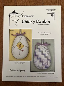 Calico Crossroads Chicky Baubke Spring Egg  Ornaments Chart - Picture 1 of 2