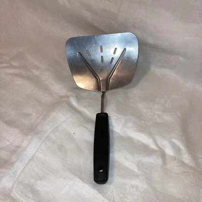 Vintage Foley MPLS Stainless Steel Wide Slotted Turner Lifter Curved Spatula - Image 1 of 3