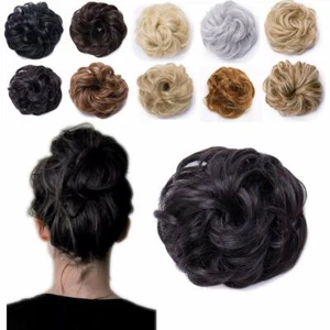 Extension Chignon Capelli Finti Elastico Hair Bun Scrunchie Coda Capelli Ricci M - Foto 1 di 1