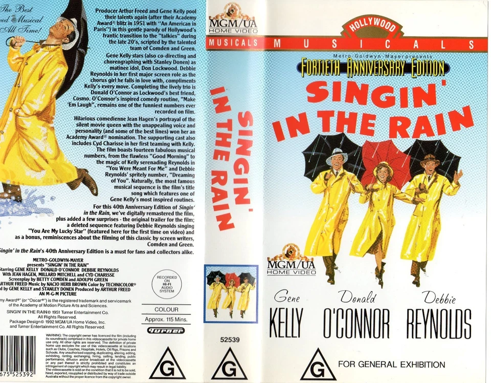 SINGIN' IN THE RAIN - 40th Anniversary-VHS-N&S-PAL-Original Oz sell-thru release - Image 1 of 1
