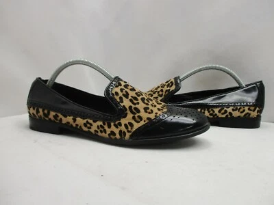 Mocasines sin cordones Franco Sarto Tweed de cuero negro para mujer talla 10 M Foto 1 de 4