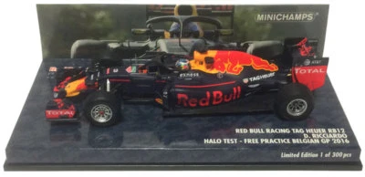 Minichamps Red Bull RB12 Halo Test Belgian GP 2016 - Daniel Ricciardo 1/43 Scale - Image 1 of 4