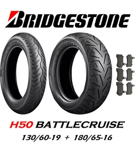 BRIDGESTONE BATTLECRUISE 130/60-19 FRONT 180/65-16 REAR TIRE HARLEY ROAD GLIDE - Picture 1 of 1