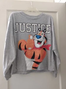 XL Justice Tony The Tiger Kellogg's Gray Sweatshirt Juniors Graphic Print - Picture 1 of 4