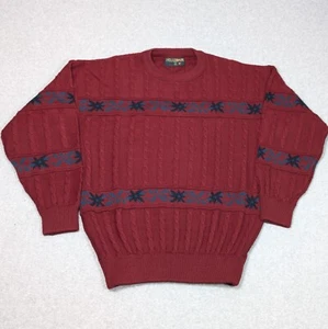 Suéter Vintage Kellerman Para Hombre Mediano 50% Lana Pullover Hecho en Irlanda Años 90 Rojo - Imagen 1 de 10