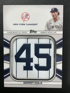 Gerrit Cole 2022 Topps Jersey Number Medallion Card #JNM-GC - Picture 1 of 2