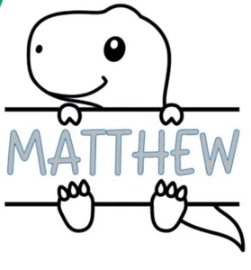 Custom Personalized Baby Dino Name Wall Decal- Wall Decor for Boys Or Girls Room - Picture 1 of 6