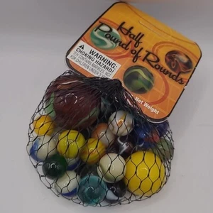 Mezzo chilo di tondi mega biglie borsa rete 100% vetro made in Mexico - Foto 1 di 2