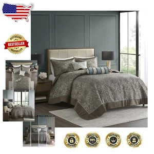 Luxury Oversized Queen Bedspread Set - Lightweight Quilted with Shams & Pillows - Picture 1 of 14