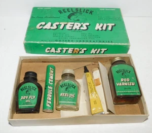 GEPFLEGTE VINTAGE REELSLICK CASTER'S KIT BOX MIT FLASCHEN. GEPFLEGTES AUSSTELLUNGSSTÜCK - Bild 1 von 8