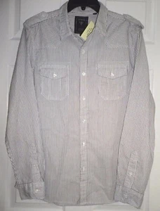 NUEVO CON ETIQUETAS ADIVINAR Camisa Informal Para Hombre Manga Larga Con Botones Algodón Blanco Multi Rayas L - Imagen 1 de 7