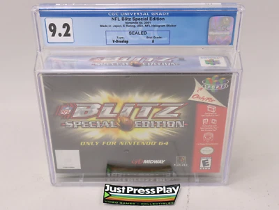 NFL Blitz Special Edition Nintendo N64 2001 Midway Novo Selado Classificação CGC 9.2 A - Imagem 1 de 4