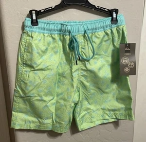 Boys 13/14 Palm Tree Swim Trunks 27” Waist Pockets No Lining Medium Orig $16 - Picture 1 of 5