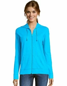 Hanes Women's Hoodie Lightweight Pockets Slub Jersey Full Zip Sweatshirt Casual - Picture 1 of 46
