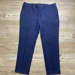Lauren Ralph Lauren Black Label Dress Pants Mens 42 Navy Blue Wool Slacks Preppy - Picture 1 of 8